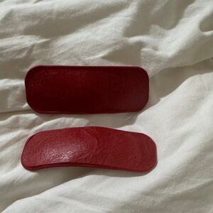 NWT Chic Red Leather Hair Barrettes bundle 2/$7